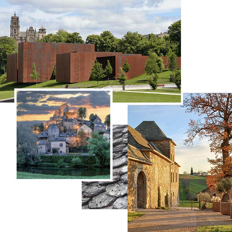 Paysages vallonnés du Ségala autour de la Maison de Lacam en Aveyron